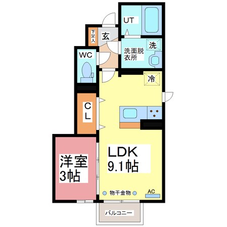 D-room水落町の物件間取画像